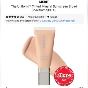 Merit uniform tinted mineral sunscreen